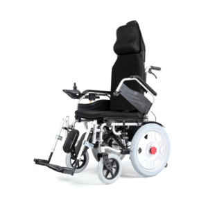 High Back Electric Wheelchair – Elevated with Reclining Leg Rest